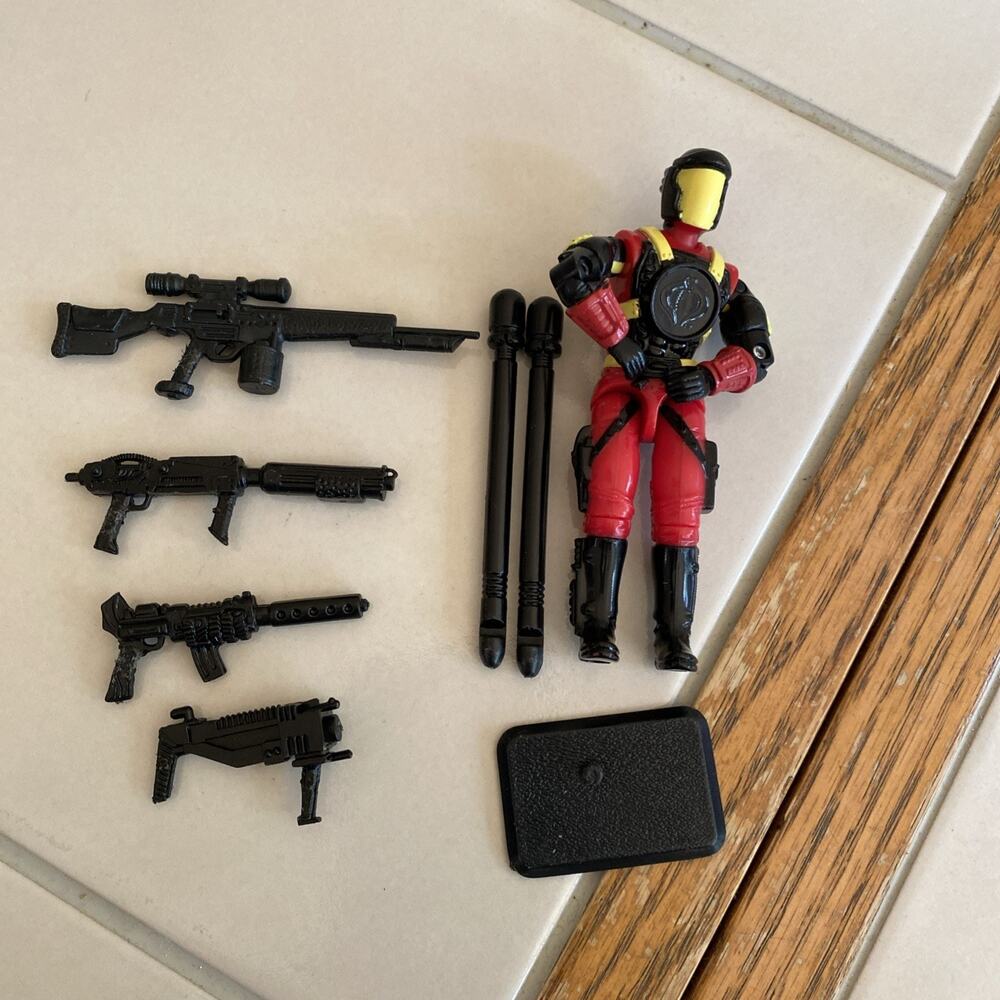 G.I. Joe 1993 Crimson Guard Commander (v1) Cobra Elite near complete/no launcher